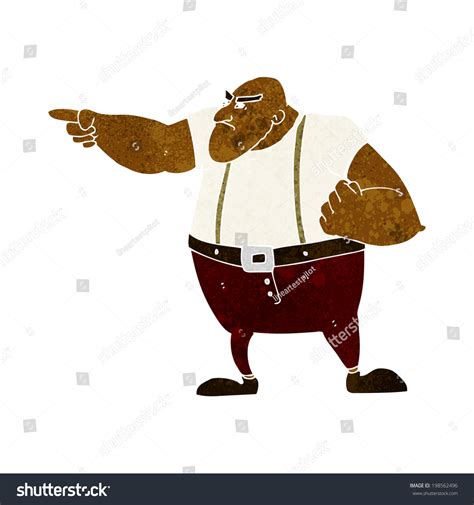 Cartoon Angry Tough Guy Pointing Stock Vector Royalty Free 198562496