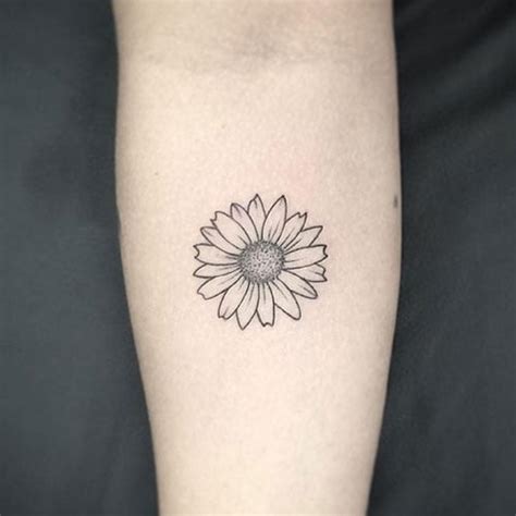 Simple Sunflower Tattoo Stencil