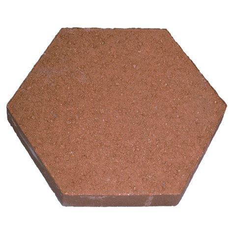 12 In Hexagon Red Stepping Stone 100003016 The Home Depot