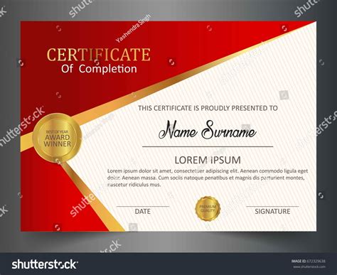 Vektor Stok Creative Certificate Template Clean Modern Patternvector