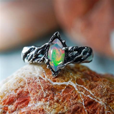 Ethiopian Fire Opal Ring Vivienne Made To Order Fire Opal Engagement