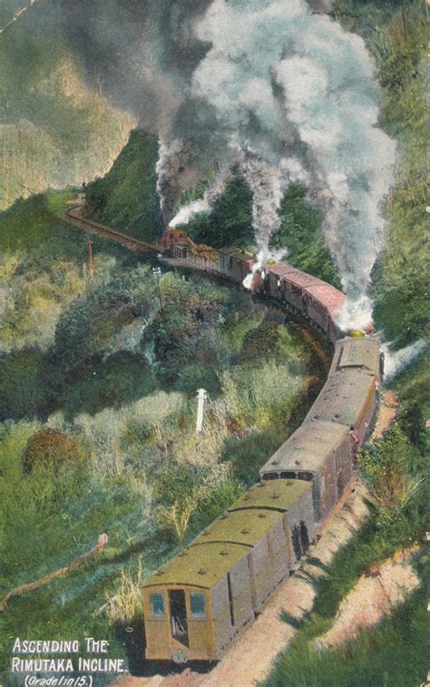 Rimutaka Incline Train With Three Locomotives Ascending To Summit