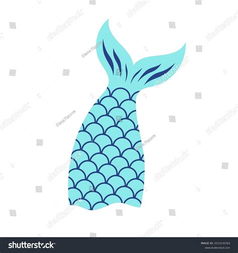 Hand Drawn Mermaid Tail Vector Illustration Stock Vector Royalty Free