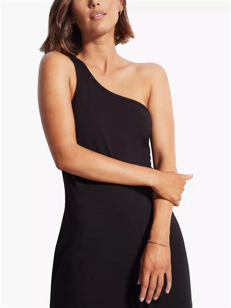 Seafolly One Shoulder Jersey Beach Dress Black At John Lewis And Partners