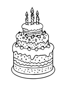 kids  funcom  coloring pages  birthday cakes