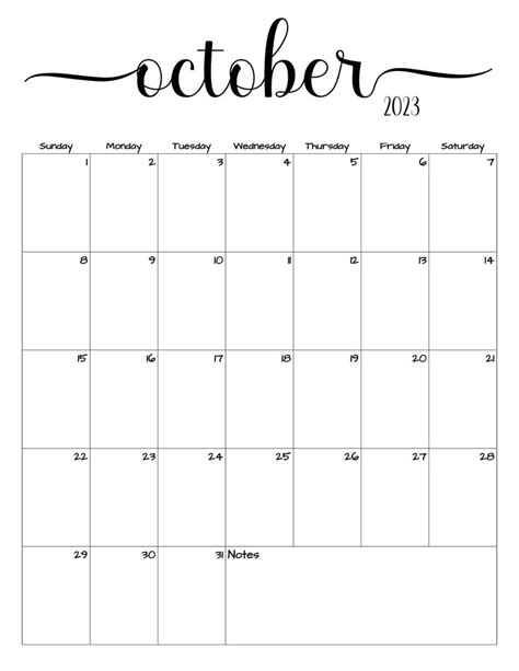 Fillableeditable October 2023 Calendar October 2023 Etsy