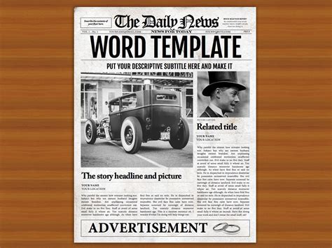 4 blank newspaper template word report examples with regard. Great newspaper template for Word! | Newspaper template ...