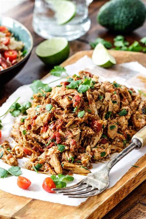 Ok, this is one of my favorite shredded chicken recipes for two reasons: Easy Slow Cooker Shredded Mexican Chicken - Carlsbad Cravings