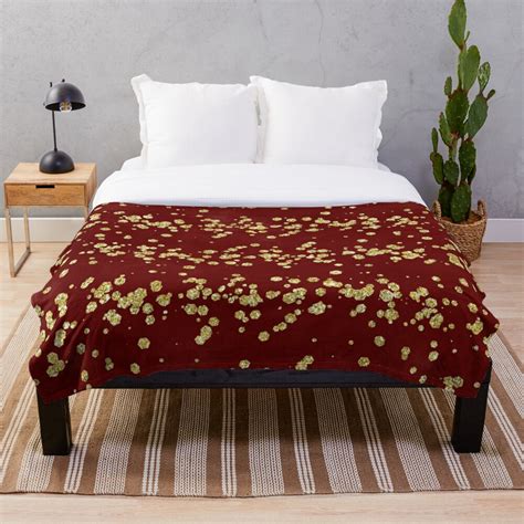 Burgundy And Gold Throw Blanket By Haroulita Redbubble