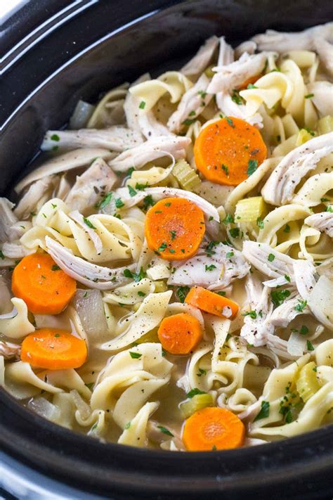 These delicious slow cooker chicken recipes make preparing a hearty homemade supper a cinch. Easy Slow Cooker Chicken Noodle Soup Recipe | Jessica Gavin