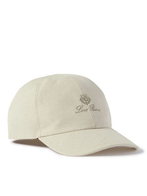 Loro Piana Logo Embroidered Cotton And Linen Blend Baseball Cap