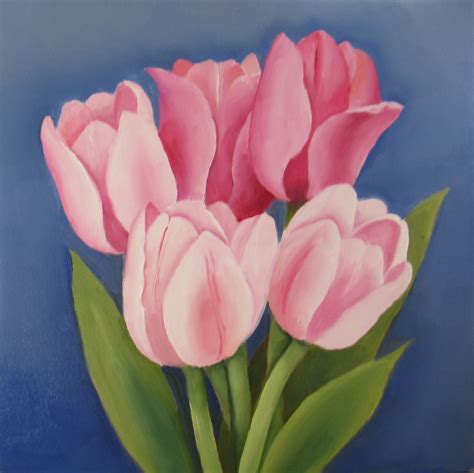 Nels Everyday Painting Soft Pink Tulips Sold