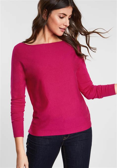 Street One - Basic Pullover Noreen in Azalea Pink | Jeansjacke damen ...