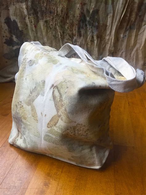 Medium Ecoprint Canvas Tote Bag Etsy Australia