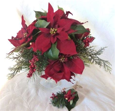 Christmas poinsettia xmas holiday wedding floral sateen duvet cover by roostery. Red poinsettia wedding bouquet set This beautiful set is ...