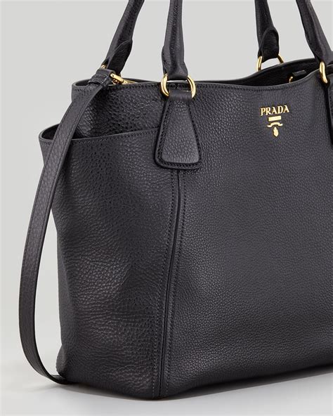 Prada Daino Side Pocket Tote Bag In Black Lyst