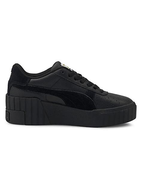 Puma Cali Wedge Mix Leather And Suede Sneakers Thebay