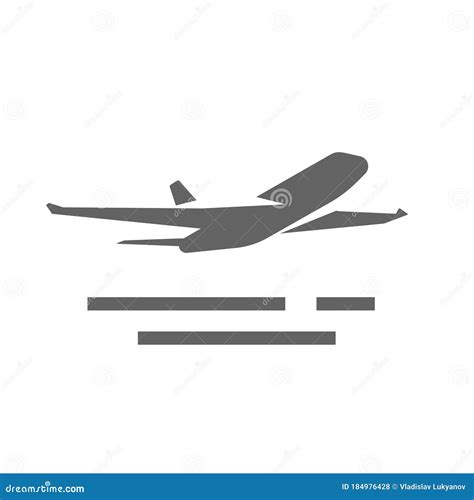 Plane Take Off Icon Vector Shape Or Airplane Jet Silhouette Takeoff