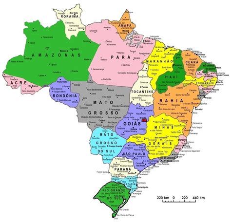 Mapa Do Brasil Colorido Para Imprimir