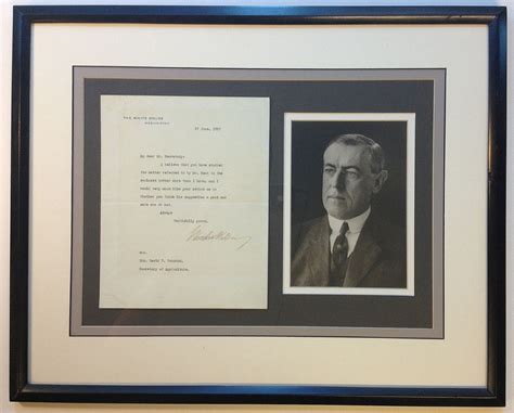 Framed Typed Letter Signed As President To The Secretary Of Agriculture