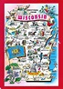 Detailed tourist illustrated map of Wisconsin state | Wisconsin state ...