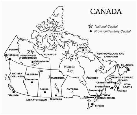 Printable Blank Map Of Canada With Provinces And Capitals Secretmuseum