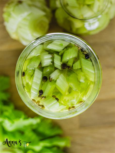 Celery Pickles Anna Cooking Concept