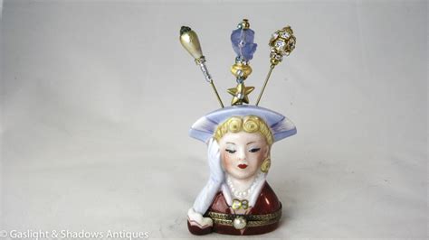 Lady Head Vase With Hat Pins