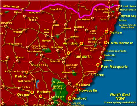 North East Coast Of Nsw Map