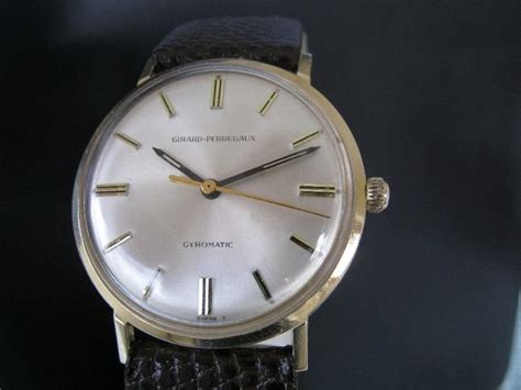 1960s Vintage Girard Perregaux 14k Gold Gyromatic 34mmwristwatch