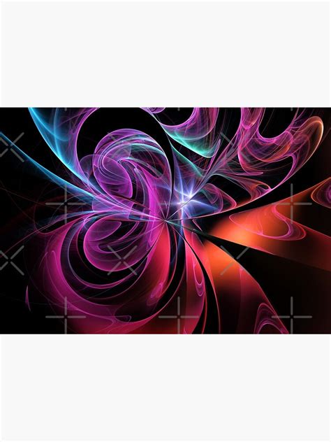 Psytrance Design Psychedelic Flame Fractal Lumiere Poster By