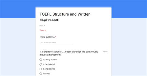Contoh Soal TOEFL Structure And Written Expression Dan Kunci Jawaban