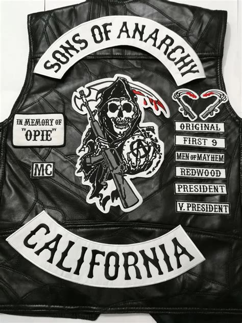 2015 Black 14pcs Set Sons Of Biker Patches For Vest Clothing Of Anarchy