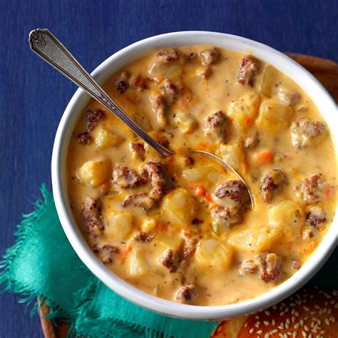 Added add can of cream of celery soup, cheddar cheese and eggs. campbell's cheddar cheese soup recipes with ground beef
