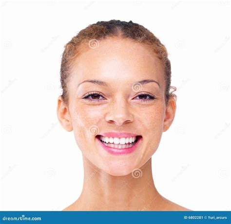 Portrait Of Attractive Modern Womans Face Stock Image Image Of Happy