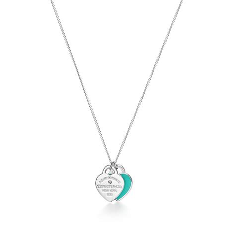 Tiffany And Co Metal Return To Tiffany® Blue Double Heart Tag Pendant In