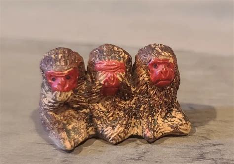 Vintage Three Wise Monkeys Speak No Evil See No Evil Hear No Evil Japan