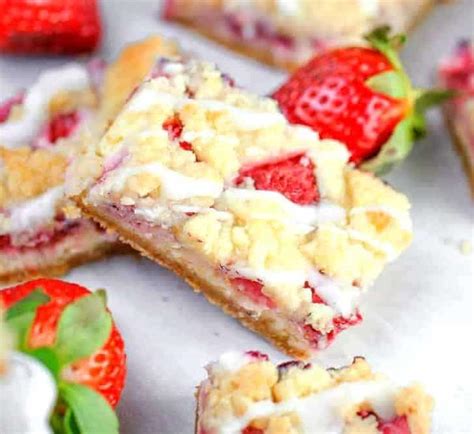 Strawberry Cream Cheese Crumble Bars The Baking Chocolatess