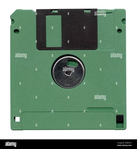 Green Floppy Disk On White Stock Photo Alamy