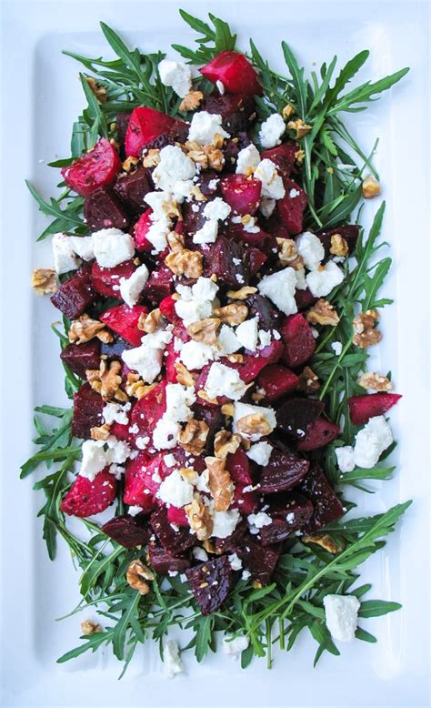roasted beetroot goats cheese and walnut salad