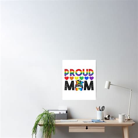 lgbtq parade messy hair bun proud mom lgbt gay pride support poster for sale by dragonwagee