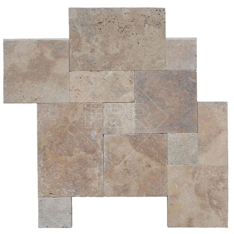 Country Classic Tumbled French Pattern Travertine Paver 3cm Fbr Marble