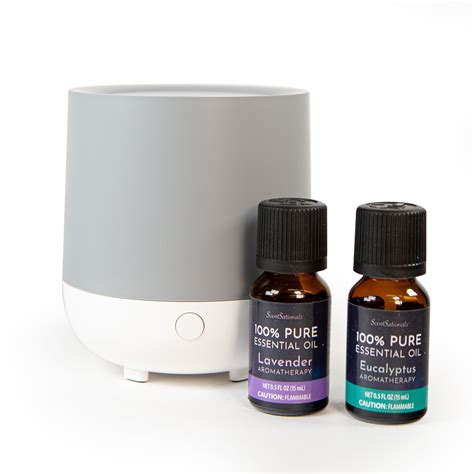 Scentsationals Essential Oil Diffuser 3 Piece Set Grey 100ml With 2 Essential Oils