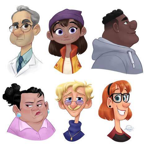 Random Character Busts By Luigil On Deviantart Pixar Character Design
