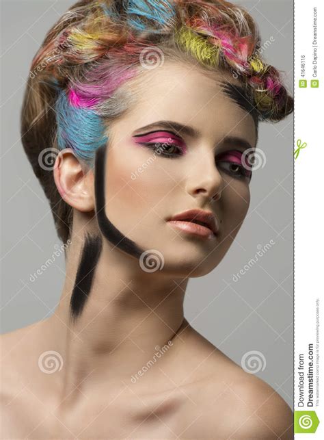 Colorful Beauty Female Shoot Stock Photo Image Of Colorful Looking
