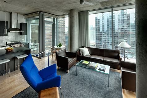 High Rise Apartment Contemporary Living Room Chicago By Vinci