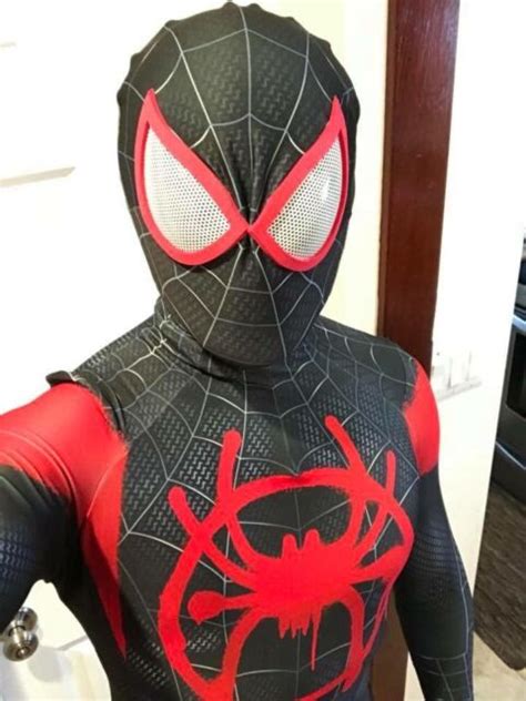 Miles Morales Spider Man Cosplay Costume Spiderman Zentai Suit