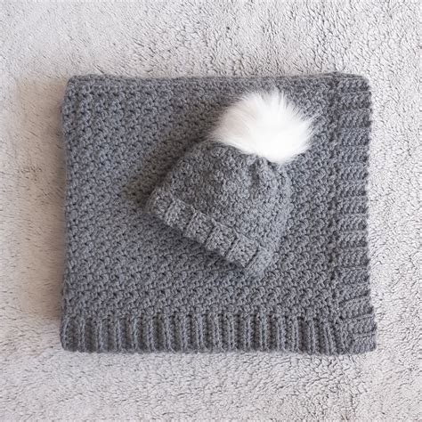 Crochet Baby Blanket And Hat Free Pattern ⋆
