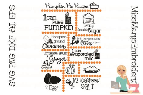 Pumpkin Pie Recipe Svg Cut File Cut Files Design Bundles