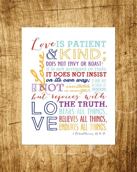 1 Corinthians 13 Love Is Patient 8x10 Digital Print